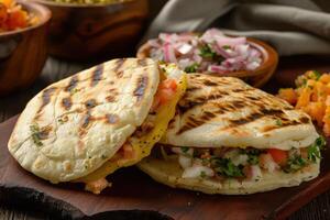 Grilled Flatbread Sandwiches with Toppings photo