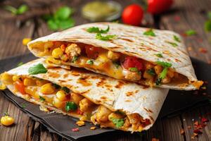 Grilled Quesadillas with Corn, Cheese, and Tomato Filling photo
