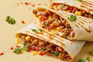 Grilled Quesadillas with Ground Meat, Corn, and Red Peppers photo