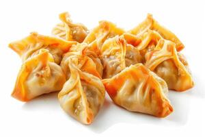Closeup of Golden-Brown Fried Dumplings photo