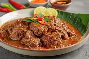 Indonesian Beef Stew with Chili Peppers and Lime photo