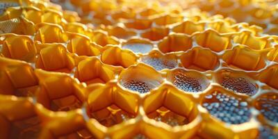 Detailed shot of honeycomb structure photo