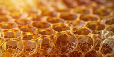 Detailed shot of honeycomb structure photo