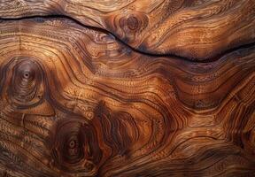 Extreme close-up macro photography of the detailed grain pattern of polished wood photo