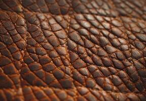 Extreme close-up macro photography of the fine texture of a leather surface photo