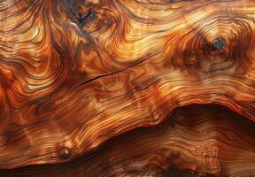 Extreme close-up macro photography of the detailed grain pattern of polished wood photo