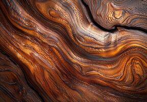 Extreme close-up macro photography of the detailed grain pattern of polished wood photo