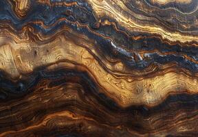 Extreme close-up macro photography of the detailed grain pattern of polished wood photo
