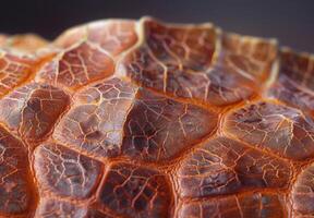 Extreme close-up macro photography of the fine texture of a leather surface photo