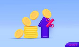 3d icon realistic growth stock chart arrow golden new concept design vector