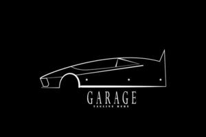 Sport car logo, garage car logo clipart isolated on black background vector