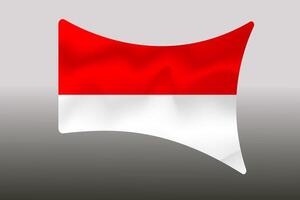 The Indonesian national flag with a wave motif and looks worn out vector