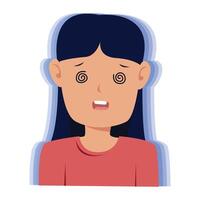 stroke disease. dizzy symptom vector