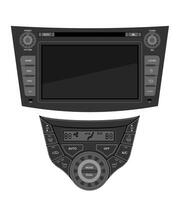 car multimedia with touchscreen illustration flat style isolated on white background vector