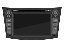car multimedia with touchscreen illustration flat style isolated on white background vector