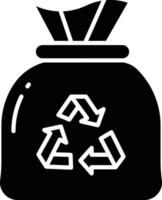 Recycle Trash solid glyph illustration vector