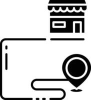 Store map solid glyph illustration vector