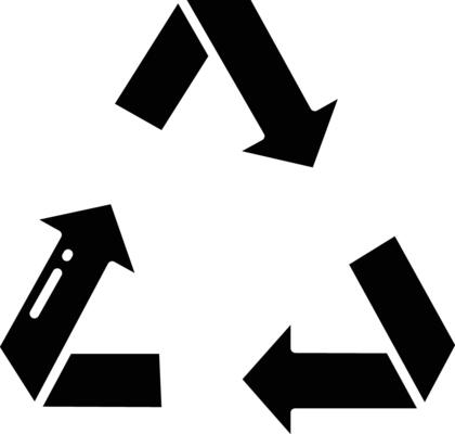 Recycle charge solid glyph illustration