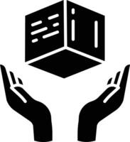 Handle with care solid glyph illustration vector