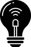 Light bulb solid glyph illustration vector