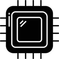 Cpu setting solid glyph illustration vector
