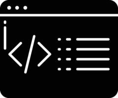 Coding solid glyph illustration vector