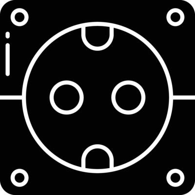 Power Socket solid glyph illustration