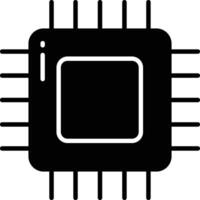 Cpu setting solid glyph illustration vector