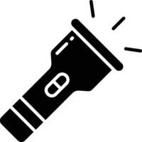 Flashlight solid glyph illustration vector