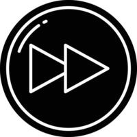 Fast Forward solid glyph illustration vector