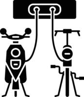 Charging station solid glyph illustration vector