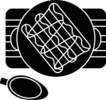 Sausage solid glyph illustration vector