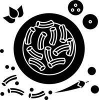 Italian Pasta solid glyph illustration vector