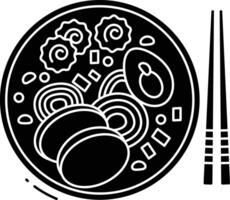 Ramen soup solid glyph illustration vector
