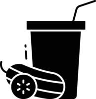 Cucumber juice solid glyph illustration vector