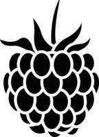 Raspberry cut solid glyph illustration vector