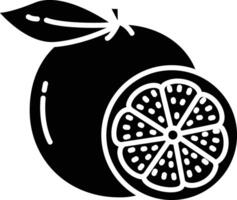 Grapefruit cut solid glyph illustration vector