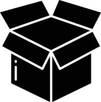 Open box solid glyph illustration vector