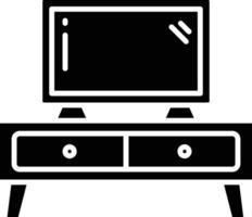 Tv Table solid glyph illustration vector