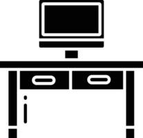 Work Desk solid glyph illustration vector