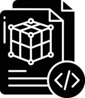 Development file solid glyph illustration vector