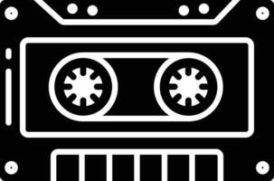 Cassette solid glyph illustration vector