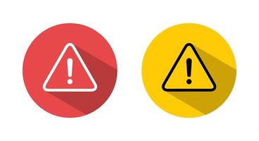Triangle warning icon with long shadow. Danger, caution sign symbol vector