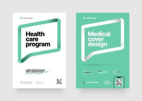 A medical cover design for a health care program featuring with text frame. Font and paper product used for message. vector