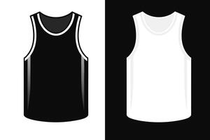 Black Color Men Tank Top Mockup vector