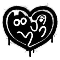 Spray Painted Graffiti Cat icon Word Sprayed isolated with a white background. graffiti Kitty sign with over spray in black over white. vector
