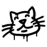 Spray Painted Graffiti Cat icon Word Sprayed isolated with a white background. graffiti Kitty sign with over spray in black over white. vector