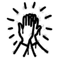 Spray Painted Graffiti High five sign Sprayed isolated with a white background. vector