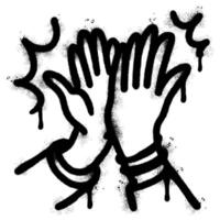 Spray Painted Graffiti High five sign Sprayed isolated with a white background. vector