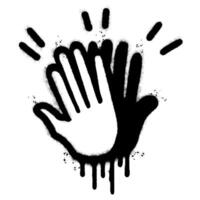 Spray Painted Graffiti High five sign Sprayed isolated with a white background. vector
